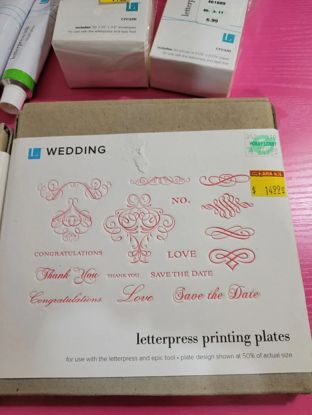 Letterpress Assorted Bundle Of Items Including Printing Plates Ink Tubes (1240)